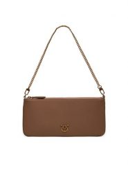 PINKO Torebka Horizontal Flat AI 24-25- PCPL 102747 A0F1 Brązowy. Brązowe kopertówki Pinko, bez wzorów, ze skóry, wizytowe, bez dodatków. Za 679.99 zł.