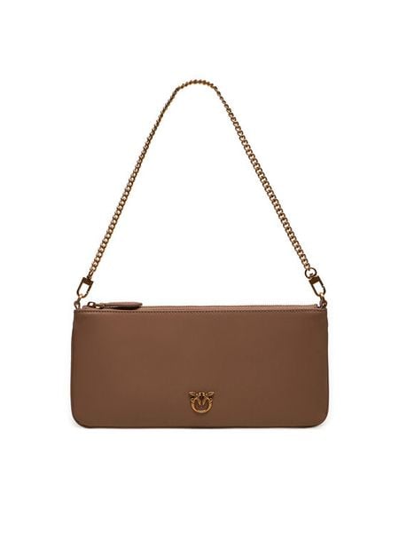 PINKO Torebka Horizontal Flat AI 24-25- PCPL 102747 A0F1 Brązowy. Brązowe kopertówki Pinko, bez wzorów, ze skóry, wizytowe, bez dodatków. Za 469.99 zł.