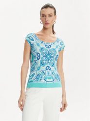 Luisa Spagnoli Bluzka Crotone 58243 Niebieski Regular Fit. Niebieskie bluzki Luisa Spagnoli, xs, bez wzorów, z syntetyku, bez kołnierzyka, bez ramiączek. Za 449.99 zł.