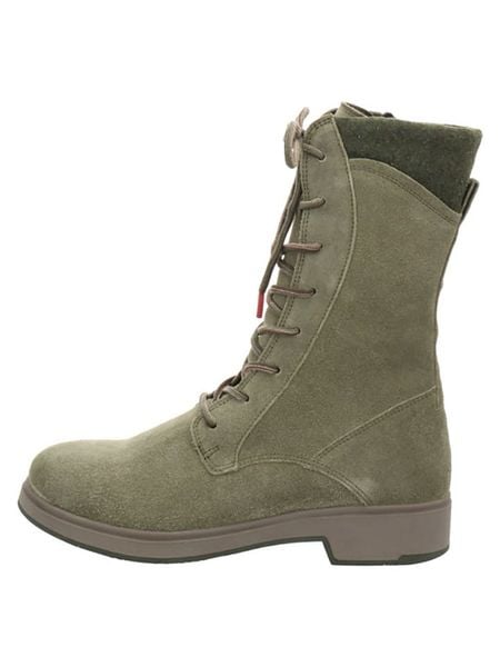 Think! Skórzane kozaki "Cogita" w kolorze khaki rozmiar: 38. Brązowe kozaki Think!, na zimę, bez wzorów, bez obcasa, bez zapięcia. Za 528.45 zł.