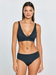 Góra od kostiumu kąpielowego w kropki czarna Morra 907. Czarne bikini BIG STAR, bez wzorów, eleganckie. Za 99.99 zł.