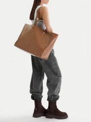 G-Star Raw Torebka EO-LDA8455 Beżowy. Brązowe shopper bag G-Star Raw, bez wzorów, z materiału, retro, bez dodatków. Za 299.99 zł.