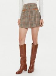 Tommy Hilfiger Spódnica mini WW0WW43013 Brązowy Regular Fit. Brązowe spódnice Tommy Hilfiger, bez wzorów, z bawełny, mini. Za 479.99 zł.