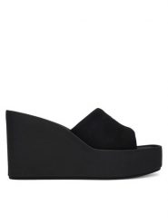 Calvin Klein Klapki Wedge 70 Sndl Canv Mg HW0HW03134 Czarny. Czarne klapki Calvin Klein, bez wzorów, z materiału, bez obcasa, bez zapięcia. Za 409.99 zł.