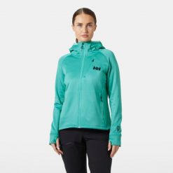 Bluza damska z kapturem Helly Hansen Odin Thermal Pro. Zielone bluzy Helly Hansen, na zimę, bez wzorów, sportowe, bez ramiączek, z kapturem. Za 575.50 zł.
