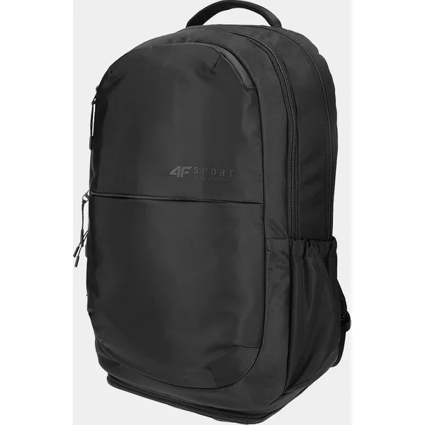 Plecak miejski (24L) z kieszenią na laptopa. Czarne plecaki 4f, bez wzorów, bez dodatków. Za 199.99 zł.