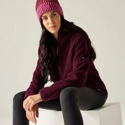 Damska bluza polarowa Elindra z wodoodpornym zamkiem do połowy. Niebieskie bluzy bez kaptura Regatta, l, bez wzorów, z materiału, bez kaptura, trekkingowe. Za 227.00 zł.