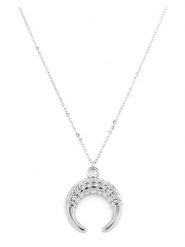 MOODE Naszyjnik "Rosa" z zawieszką - dł. 42 cm rozmiar: onesize. Szare naszyjniki MOODE, z materiału, ze stali. Za 39.99 zł.