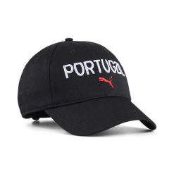 Czapka z daszkiem dla kibica portugalskiej piłki nożnej PUMA Black White. Białe czapki z daszkiem Puma, bez wzorów. Za 77.99 zł.
