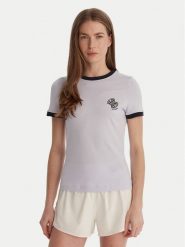 Guess T-Shirt V6GI05 K2966 Niebieski Regular Fit. Niebieskie t-shirty Guess, l, z aplikacjami, z bawełny, bez kołnierzyka, bez ramiączek. Za 189.99 zł.