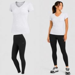 ZESTAW DAMSKI 4F T-SHIRT + LEGGINSY KOMPLET SPORTOWY NA CO DZIEŃ S SS26. Legginsy 4f, s, bez wzorów, z bawełny, bez ramiączek, na fitness i siłownię. Za 119.98 zł.
