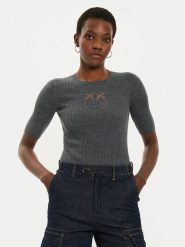 Pinko Sweter Tritone 102017 A18M Szary Regular Fit. Szare swetry Pinko, m, bez wzorów, z wełny, bez ramiączek. Za 879.99 zł.