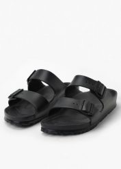Klapki damskie Birkenstock Arizona EVA (129423). Czarne klapki Birkenstock, bez wzorów, młodzieżowe, bez obcasa, bez zapięcia. Za 219.99 zł.