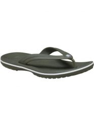 Japonki Dla Dorosłych Crocs Crocband 11033 Flip. Zielone japonki Crocs, bez wzorów, z materiału. Za 169.99 zł.