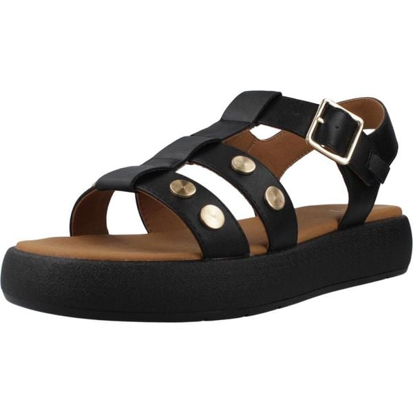 Sandały GEOX D CAMALEI Czarny. Czarne sandały Geox, bez wzorów, z syntetyku, bez obcasa, bez zapięcia. Za 323.99 zł.