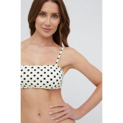Kate Spade biustonosz kąpielowy kolor beżowy lekko usztywniona miseczka. Brązowe bikini Kate Spade, bez wzorów, z dzianiny. W wyprzedaży za 439.99 zł.