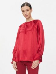 Rinascimento Bluzka CFC0116710003 CFC0116710003 Czerwony Regular Fit. Czerwone bluzki Rinascimento, m, bez wzorów, z wiskozy, bez kołnierzyka, bez ramiączek. Za 239.99 zł.