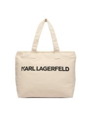 KARL LAGERFELD Torebka B2W50099 Kremowy. Białe shopper bag KARL LAGERFELD, bez wzorów, z materiału, bez dodatków. Za 389.99 zł.
