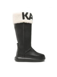 KARL LAGERFELD Kozaki KL44580 Czarny. Czarne kozaki KARL LAGERFELD, bez wzorów, ze skóry, bez obcasa, na płaskiej podeszwie, bez zapięcia. Za 1,199.00 zł.