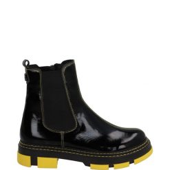 LAKIEROWANE BOTKI 00108005RSEUL BL. Botki Venezia, bez wzorów, z lakierowanej skóry, bez obcasa, bez zapięcia. Za 259.00 zł.
