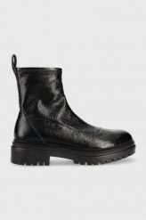 MICHAEL Michael Kors botki Comet damskie kolor czarny na płaskim obcasie. Czarne botki MICHAEL Michael Kors, bez wzorów, z gumy, z okrągłym noskiem, bez obcasa, na płaskiej podeszwie, bez zapięcia. W wyprzedaży za 629.99 zł.