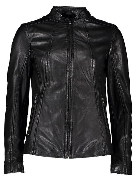 7eleven Skórzana kurtka "Jaggi" w kolorze czarnym rozmiar: 42. Czarne kurtki 7eleven, bez wzorów, ze skóry, bez kaptura. Za 403.15 zł.