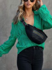 Milan Kiss Sweter w kolorze zielonym rozmiar: S. Zielone swetry Milan Kiss, s, bez wzorów, z bawełny, bez ramiączek. Za 163.26 zł.