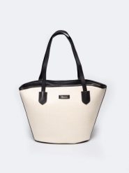 Torebka damska shopperka 2w1 beżowe RR574070 801. Brązowe shopper bag BIG STAR, bez wzorów, z materiału, eleganckie, na ramię, małe, bez dodatków. Za 199.99 zł.