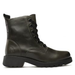 Botki Fly London. Brązowe botki Fly London, bez wzorów, bez obcasa, na płaskiej podeszwie, bez zapięcia. Za 409.99 zł.