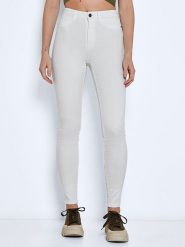 Noisy may Dżinsy - Skinny fit - w kolorze białym rozmiar: W28/L30. Białe jeansy Noisy May, l, z aplikacjami, ze skóry, z podwyższonym stanem. Za 62.03 zł.