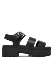 Tommy Jeans Sandały Tjw Straps Leather Max Sandal EN0EN02944 Czarny. Czarne sandały Tommy Jeans, bez wzorów, z jeansu, bez obcasa, na płaskiej podeszwie, bez zapięcia. Za 449.99 zł.