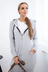 Bluza sukienkowa z kapturem szara. Szare bluzy KESI, l, bez wzorów, z bawełny, bez ramiączek, z kapturem. Za 234.40 zł.