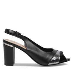 Sandały Lasocki. Czarne sandały Lasocki, bez wzorów, bez obcasa, na słupku, bez zapięcia. Za 159.99 zł.