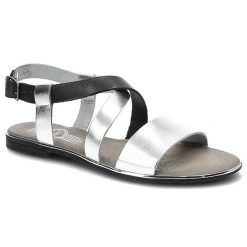 Srebrne Sandały Lemar Damskie Skórzane Buty Na Lato. Szare sandały Lemar, bez wzorów, eleganckie, bez obcasa, na płaskiej podeszwie, bez zapięcia. Za 129.00 zł.