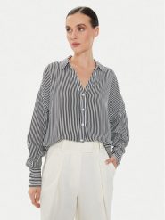 Vero Moda Koszula Bumpy 10311681 Czarny Oversize. Czarne koszule Vero Moda, s, bez wzorów, z wiskozy, bez kołnierzyka, bez ramiączek. Za 99.99 zł.