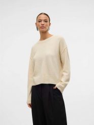 Vero Moda Sweter w kolorze kremowym rozmiar: XS. Brązowe swetry Vero Moda, xs, bez wzorów, bez ramiączek. Za 48.28 zł.