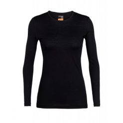 Koszulka Termoaktywna Damska Icebreaker 200 Oasis LS Crewe. Czarne t-shirty sportowe Icebreaker, xs, bez wzorów, z materiału, bez ramiączek, trekkingowe. Za 366.99 zł.