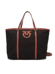 PINKO Torebka Miranda Shopper Classic PE 25 PLTT 104714 A2G2 Czarny. Czarne shopper bag Pinko, bez wzorów, z materiału, bez dodatków. Za 839.99 zł.