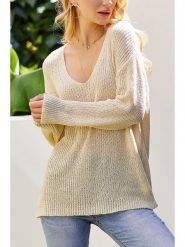 Milan Kiss Sweter w kolorze beżowym rozmiar: L. Brązowe swetry Milan Kiss, l, bez wzorów, bez ramiączek. Za 126.99 zł.