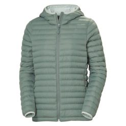 Damska ocieplana kurtka z kapturem Helly Hansen Sirdal. Zielone kurtki Helly Hansen, l, bez wzorów, z puchu, z kapturem. Za 489.99 zł.