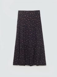 Spódnica damska midi z wiskozy z motywem kwiatowym czarna Vendi 906. Czarne spódnice BIG STAR, l, bez wzorów, ze skóry, eleganckie, midi, dopasowane. Za 179.99 zł.