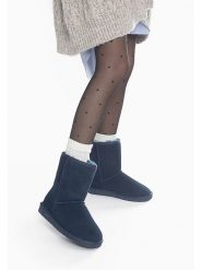 Gooce Skórzane botki zimowe "Fairfield" w kolorze granatowym rozmiar: 39. Niebieskie botki Gooce, bez wzorów, ze skóry, bez obcasa, bez zapięcia. Za 173.99 zł.