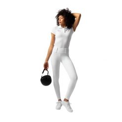 Damskie legginsy jeździeckie z pełną przyczepnością Horze Anya. Białe legginsy HORZE, bez wzorów, z materiału, eleganckie. Za 293.95 zł.