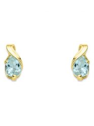 Diamant Exquis Złote kolczyki-wkrętki z akwamarynami rozmiar: onesize. Żółte kolczyki Diamant Exquis, z akwamarynem, złote. Za 632.42 zł.