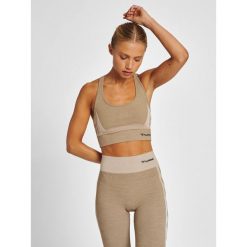 Stanik fitness cardio Hummel hmlClea. Brązowe biustonosze sportowe Hummel, bez wzorów, na fitness i siłownię. Za 186.50 zł.