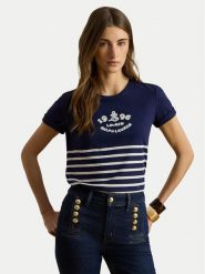 LAUREN RALPH LAUREN T-Shirt 200B21056001 Granatowy Relaxed Fit. Niebieskie t-shirty Lauren Ralph Lauren, xl, bez wzorów, z bawełny, bez kołnierzyka, bez ramiączek. Za 548.99 zł.