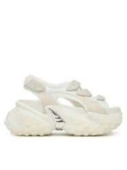 Buffalo Sandały Cerbo Sandal Track 1602365 Biały. Białe sandały Buffalo, bez wzorów, z materiału, bez obcasa, na płaskiej podeszwie, bez zapięcia. Za 429.99 zł.