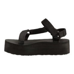 Sandały Teva Model W Flatform Univers Kolor Czarny. Czarne sandały Teva, bez wzorów, z materiału, bez obcasa, bez zapięcia. Za 298.00 zł.