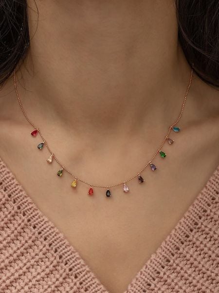 Lodie Silver Srebrny naszyjnik z elementami ozdobnymi - dł. 43 cm rozmiar: onesize. Szare naszyjniki Lodie Silver, z materiału, z cyrkonią, srebrne. Za 96.95 zł.