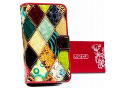 Portfel damski w patchworkowy wzór Lorenti [DH] 86302. Portfele LORENTI, z aplikacjami, ze skóry. Za 84.00 zł.